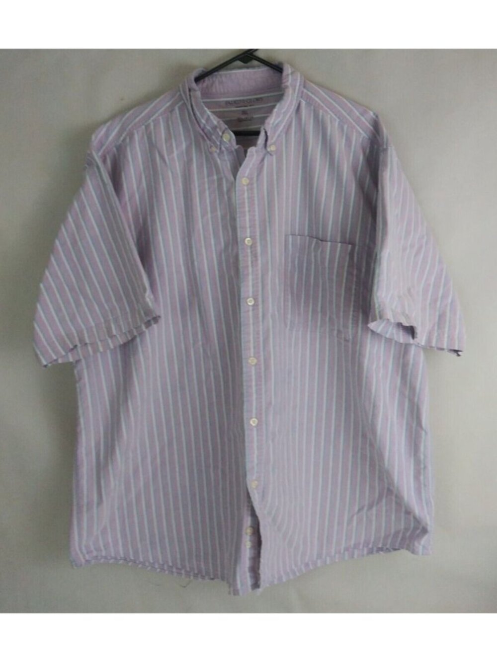 Faded Glory Men's Lavender & Blue Striped Casual Shirt Size 2XL 100% Cotton
